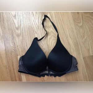 Victoria’s Secret Black Gothic Front Hook Padded Plunge Bra 34B
